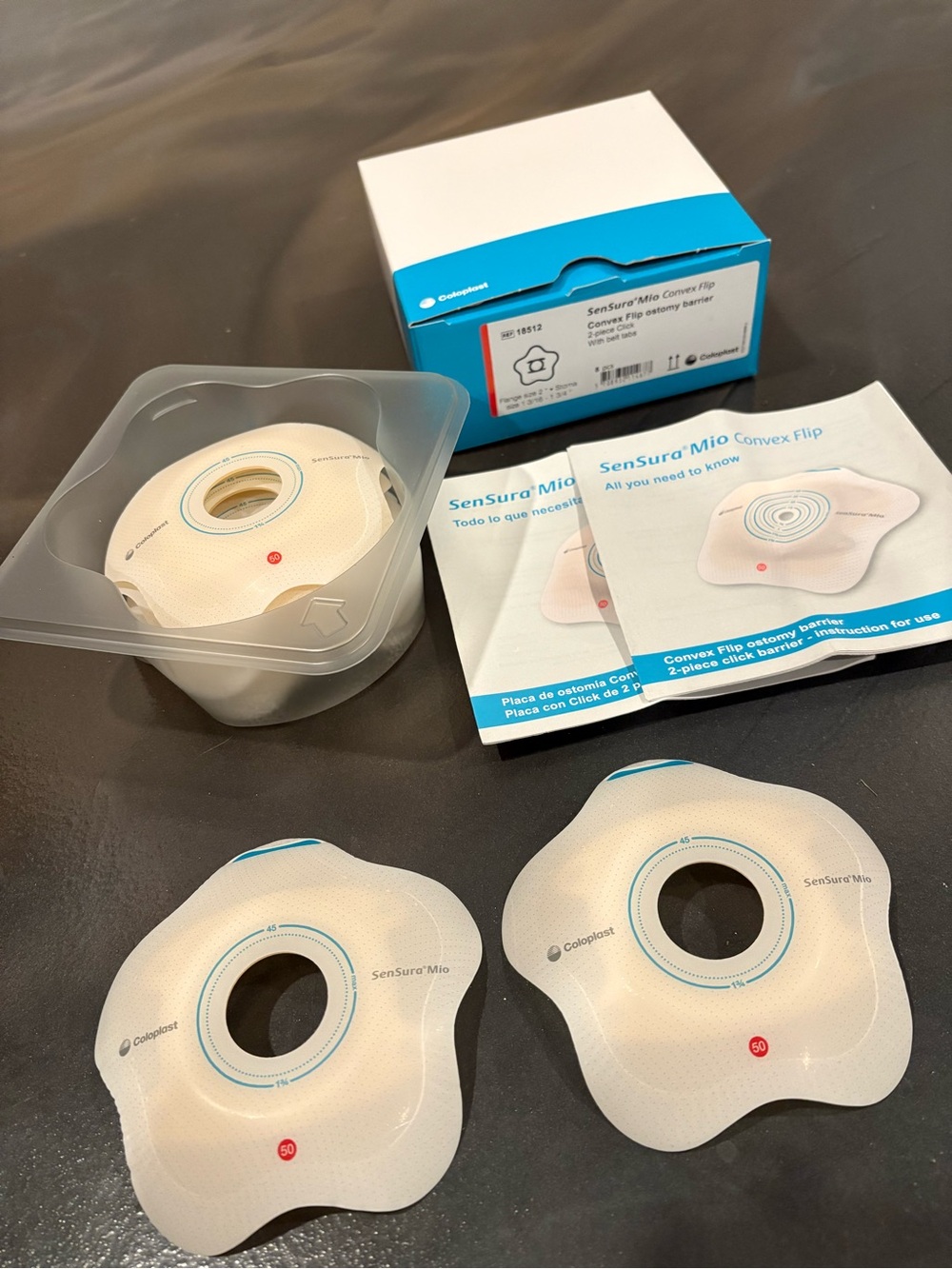 Ostomy Barrier SenSura Mio Convex Flip Pre-Cut 18512 2 Piece Click Bundle Of 7